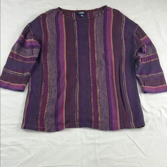 Vintage Western Purple Striped Chaps Cotton Blouse - Picture 1 of 5